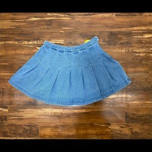 Denim Pleated Skirt